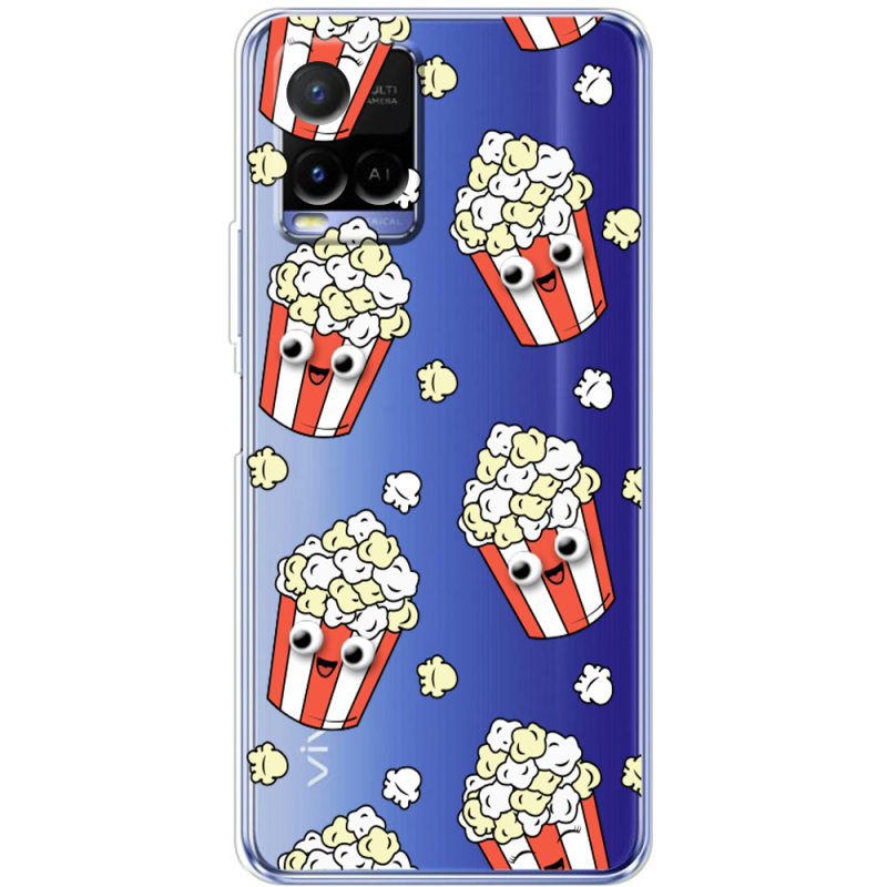 Прозрачный чехол BoxFace Vivo Y21 с 3D-глазками Popcorn