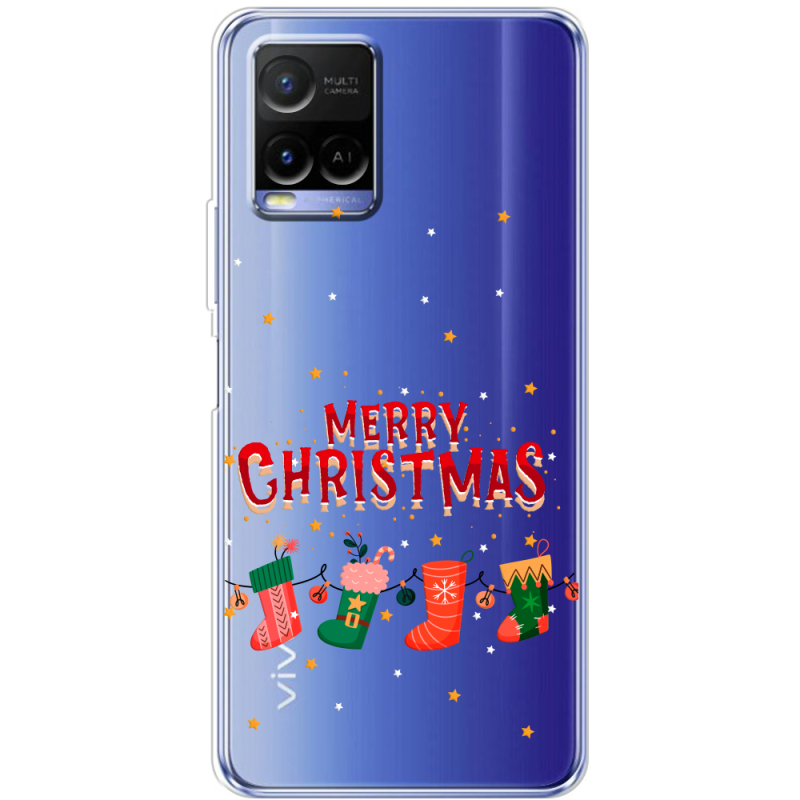 Прозрачный чехол BoxFace Vivo Y21 Merry Christmas