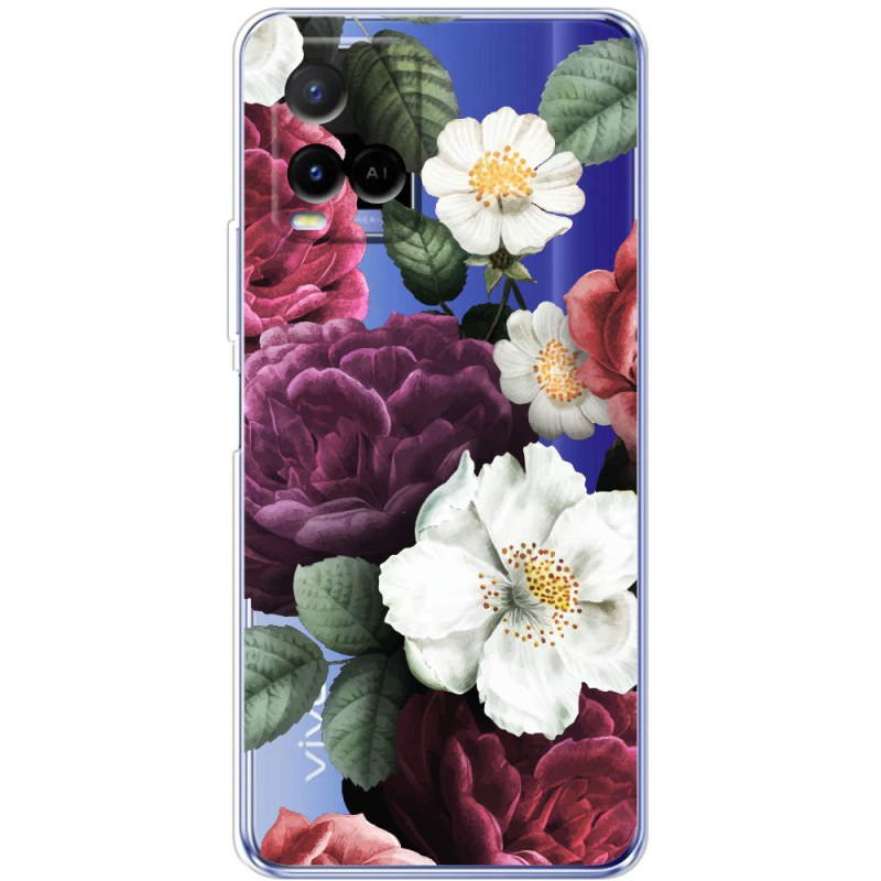 Прозрачный чехол BoxFace Vivo Y21 Floral Dark Dreams