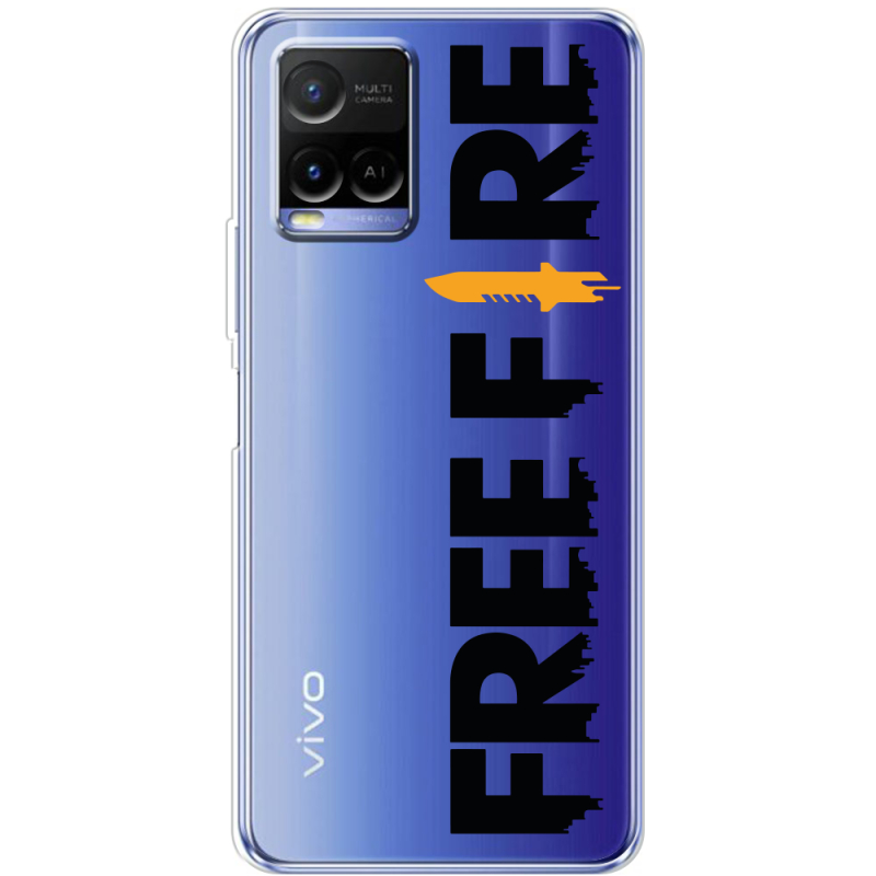 Прозрачный чехол BoxFace Vivo Y21 Free Fire Black Logo