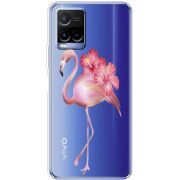 Прозрачный чехол BoxFace Vivo Y21 Floral Flamingo