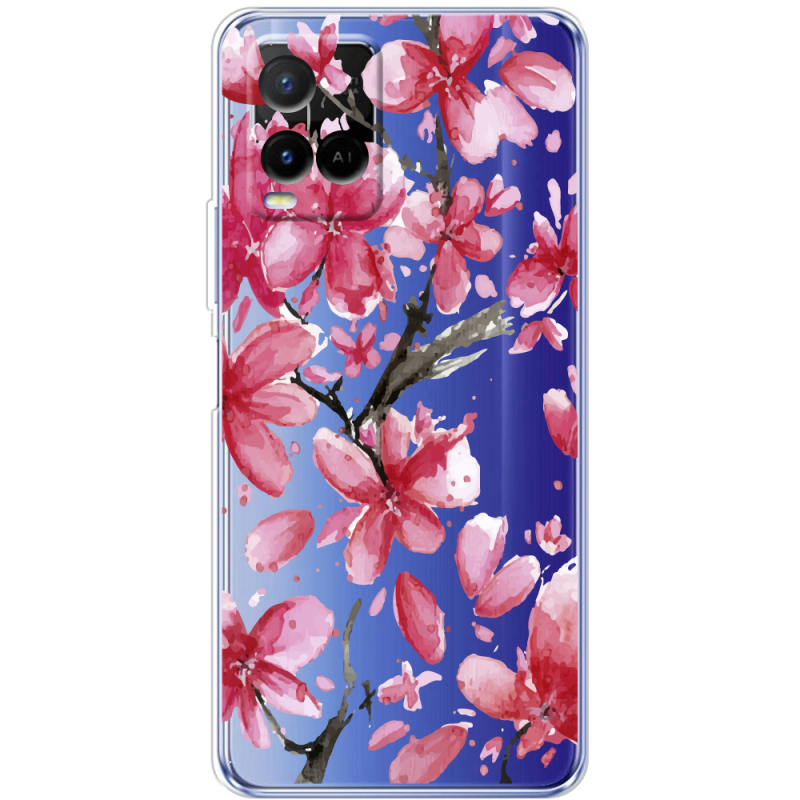 Прозрачный чехол BoxFace Vivo Y21 Pink Magnolia