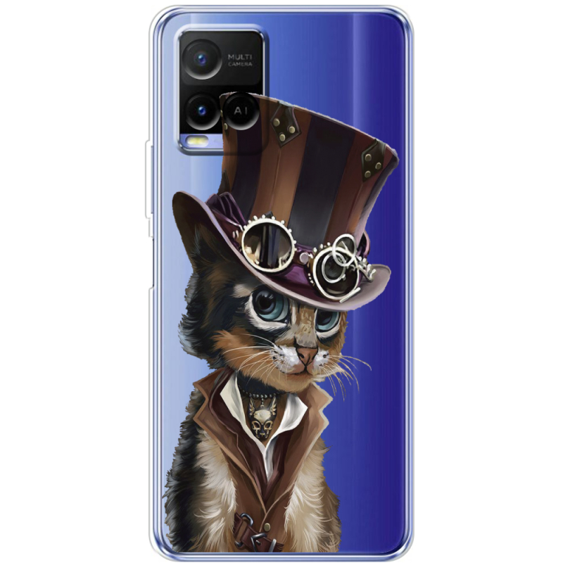 Прозрачный чехол BoxFace Vivo Y21 Steampunk Cat