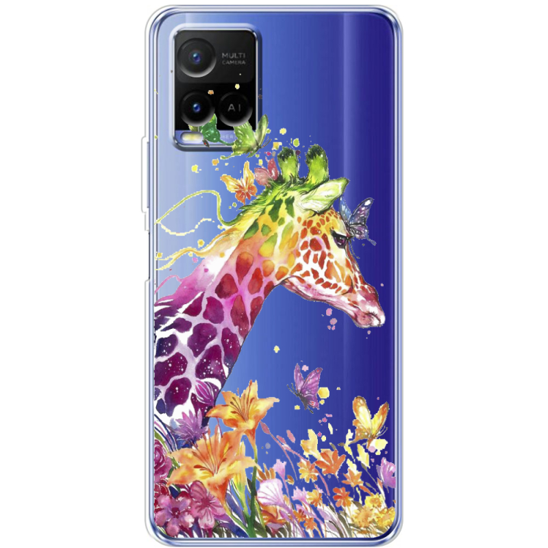 Прозрачный чехол BoxFace Vivo Y21 Colorful Giraffe