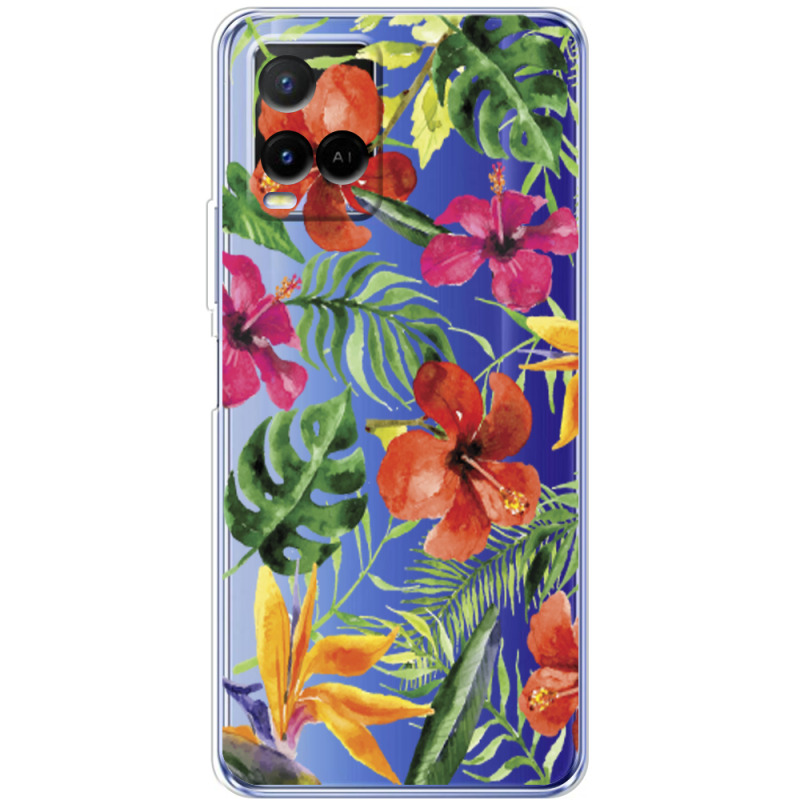 Прозрачный чехол BoxFace Vivo Y21 Tropical Flowers