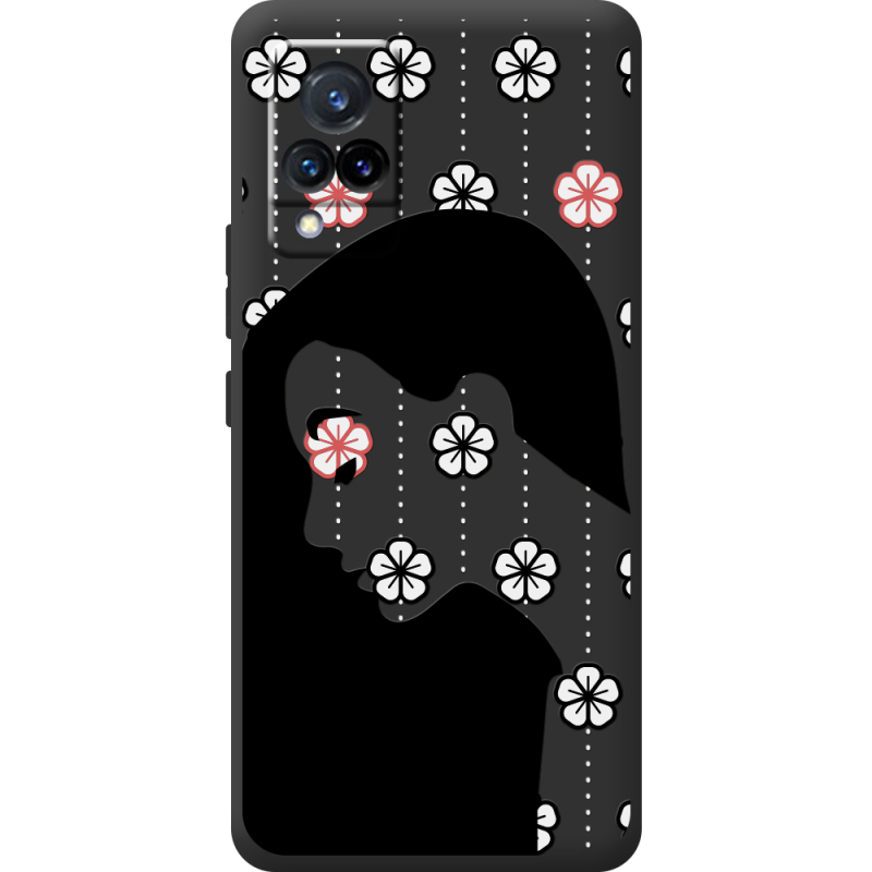 Черный чехол BoxFace Vivo V21 Flower Hair