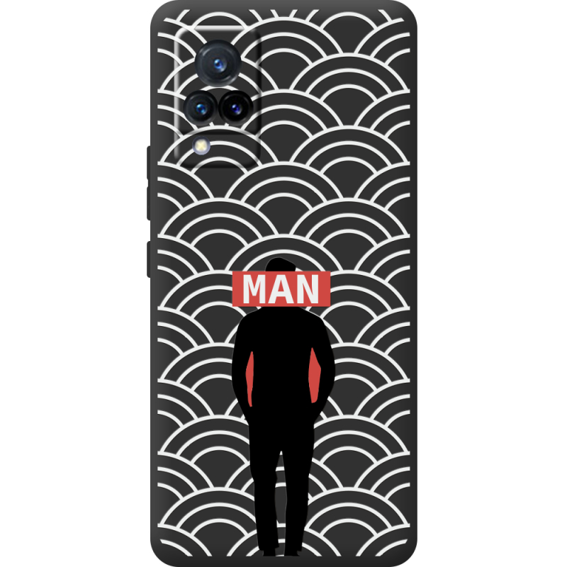 Черный чехол BoxFace Vivo V21 Man Pattern