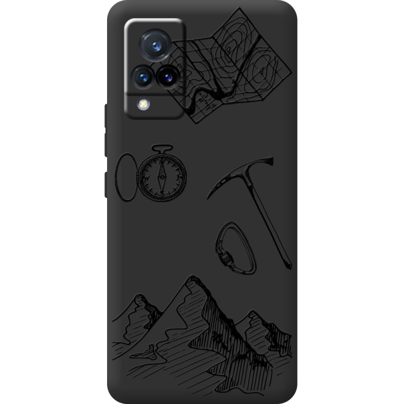 Черный чехол BoxFace Vivo V21 Mountains