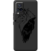 Черный чехол BoxFace Vivo V21 Wolf and Raven