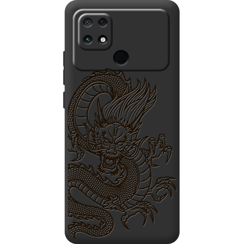 Черный чехол BoxFace Poco C40 Chinese Dragon