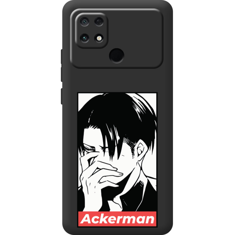 Черный чехол BoxFace Poco C40 Attack On Titan - Ackerman