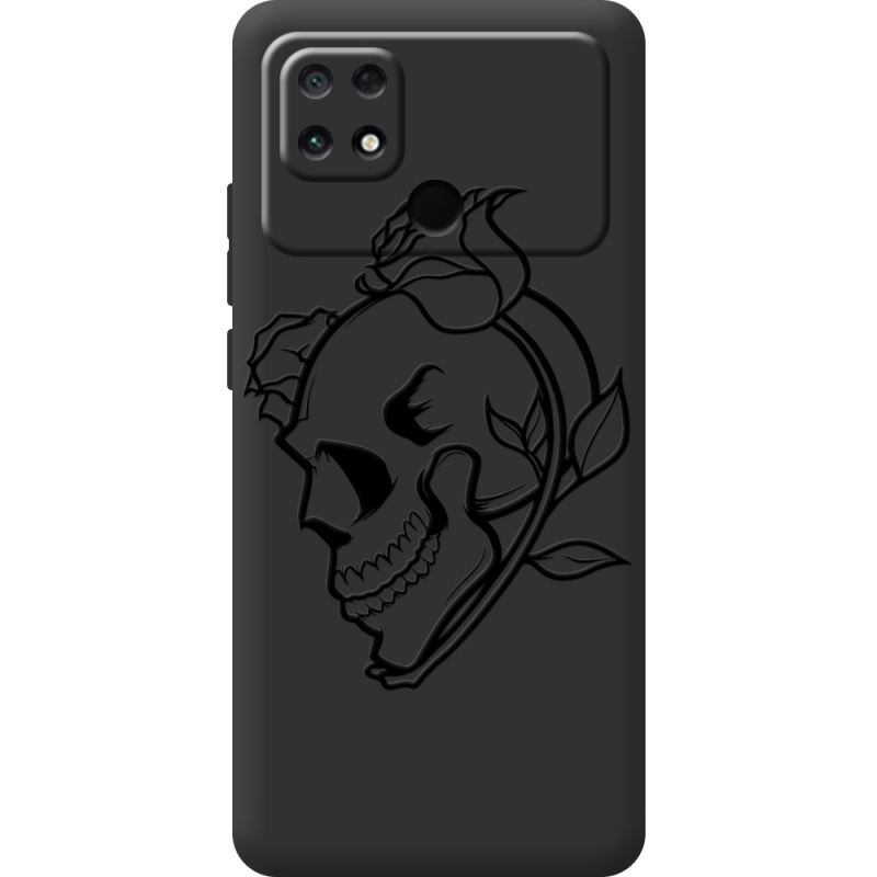 Черный чехол BoxFace Poco C40 Skull and Roses