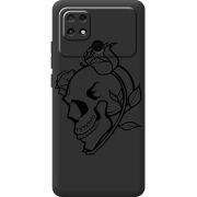 Черный чехол BoxFace Poco C40 Skull and Roses