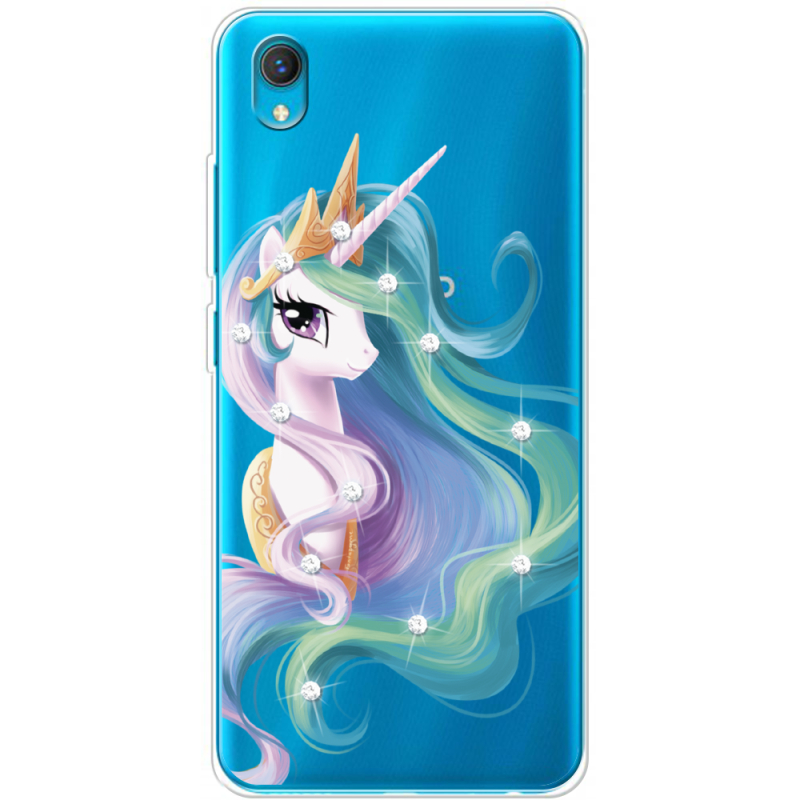 Чехол со стразами Vivo Y1S Unicorn Queen