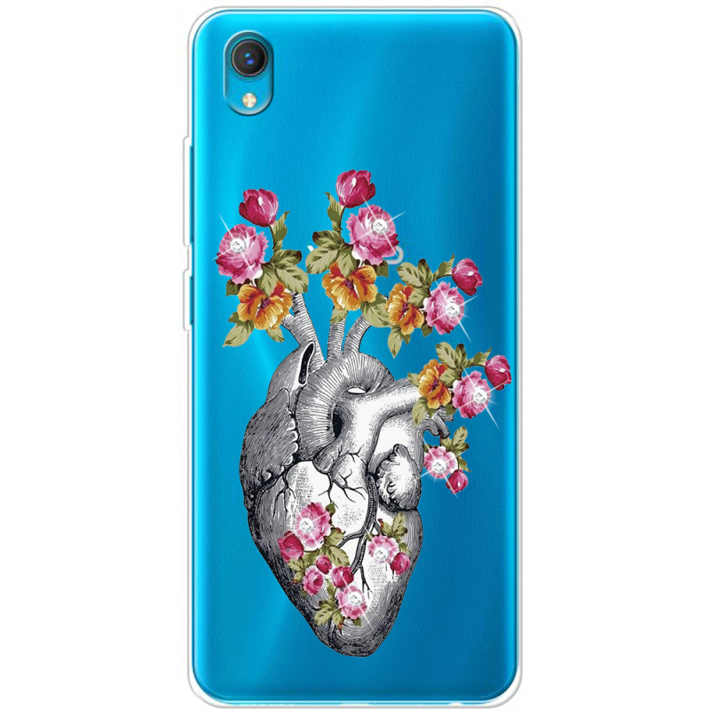 Чехол со стразами Vivo Y1S Heart