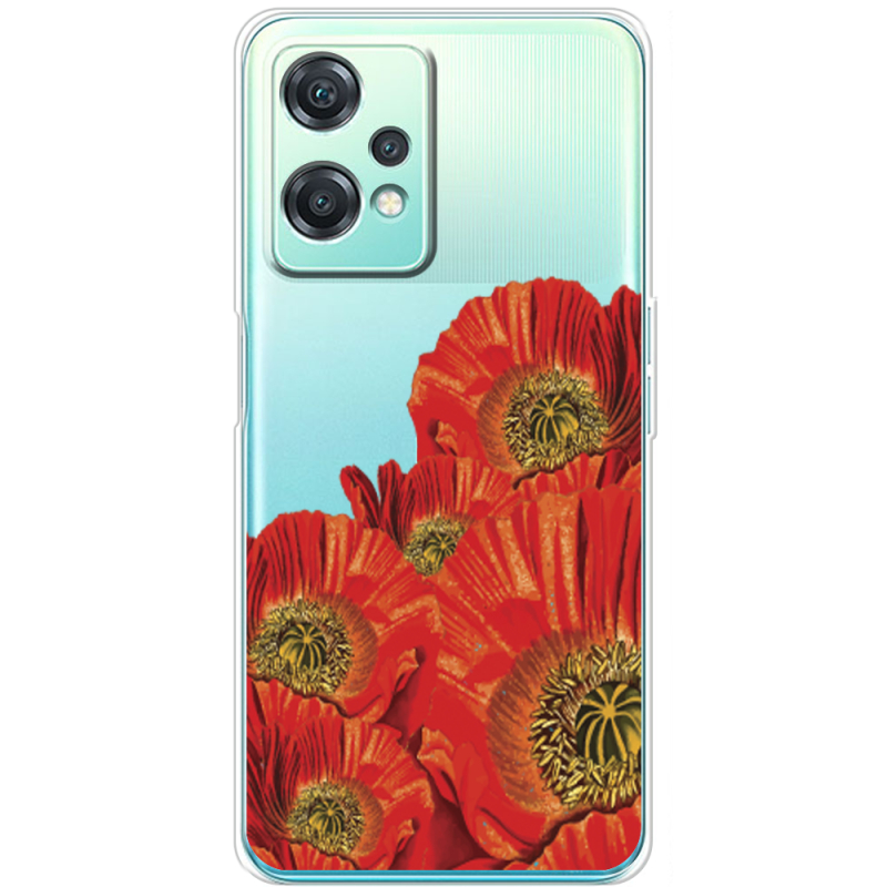 Прозрачный чехол BoxFace OnePlus Nord CE 2 Lite 5G Red Poppies