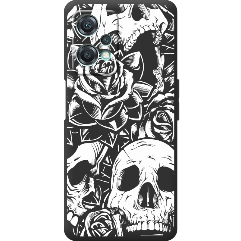 Черный чехол BoxFace OnePlus Nord CE 2 Lite 5G Skull and Roses