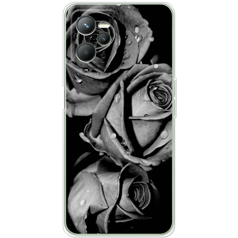 Чехол BoxFace Realme C35 Black and White Roses