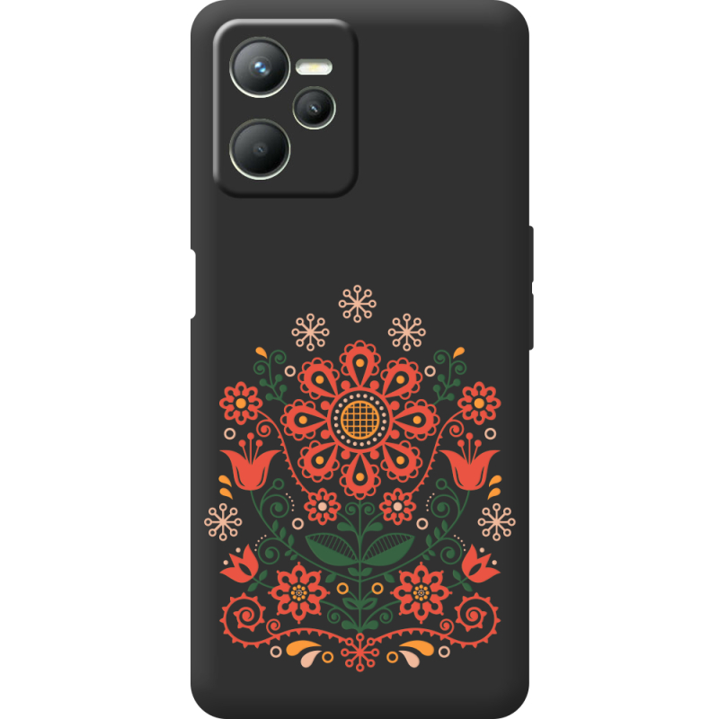 Черный чехол BoxFace Realme C35 Ukrainian Ornament