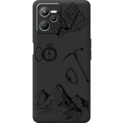 Черный чехол BoxFace Realme C35 Mountains