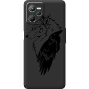 Черный чехол BoxFace Realme C35 Wolf and Raven