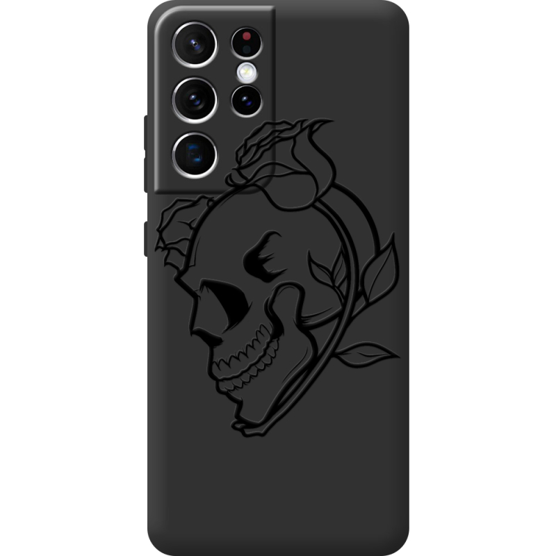 Черный чехол BoxFace Samsung G998 Galaxy S21 Ultra Skull and Roses