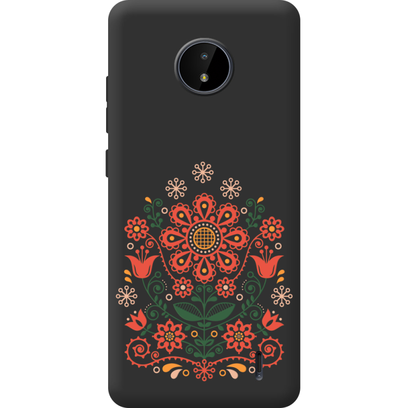 Черный чехол BoxFace Nokia C20 Ukrainian Ornament