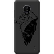 Черный чехол BoxFace Nokia C20 Wolf and Raven