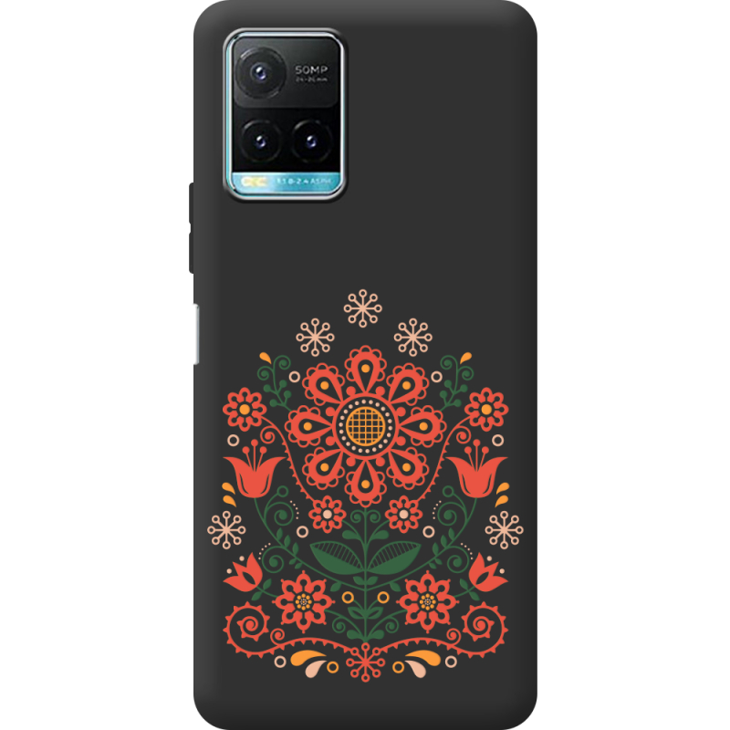 Черный чехол BoxFace Vivo Y33S Ukrainian Ornament