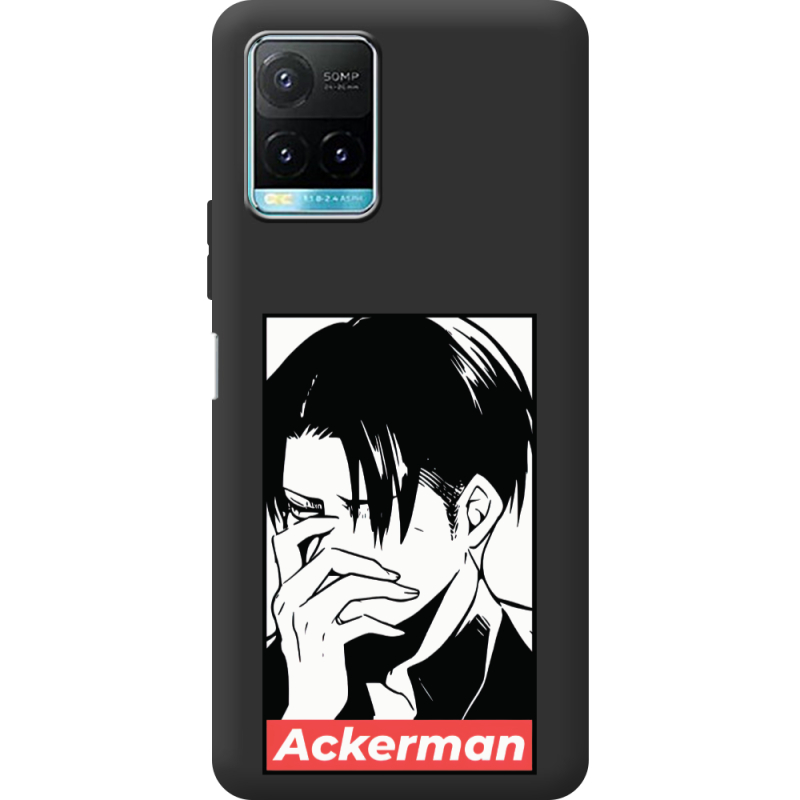 Черный чехол BoxFace Vivo Y33S Attack On Titan - Ackerman