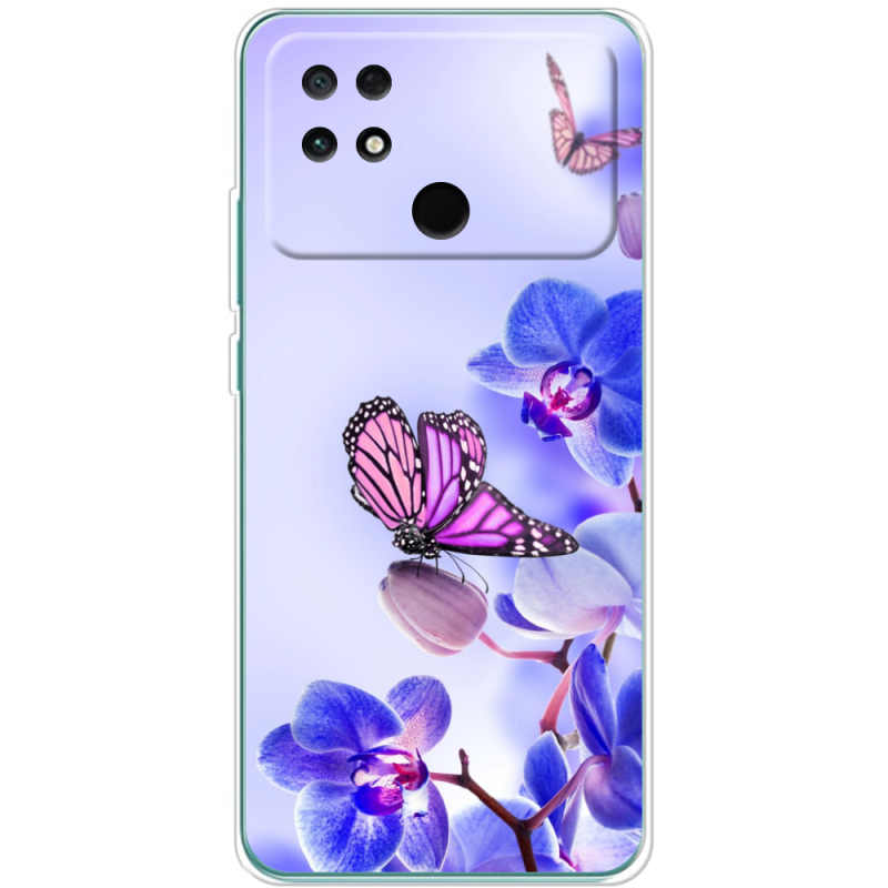 Чехол BoxFace Poco C40 Orchids and Butterflies