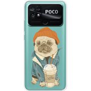 Прозрачный чехол BoxFace Poco C40 Dog Coffeeman
