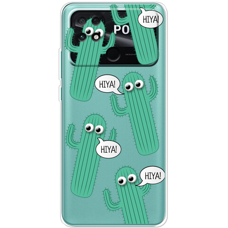 Прозрачный чехол BoxFace Poco C40 с 3D-глазками HIYA