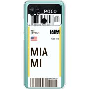 Прозрачный чехол BoxFace Poco C40 Ticket Miami