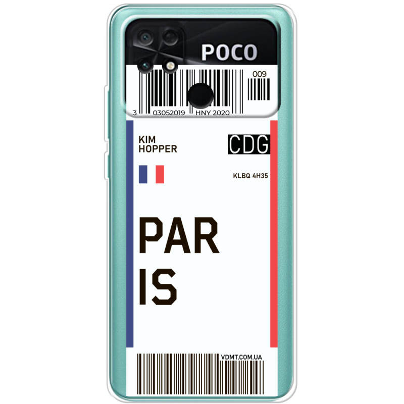 Прозрачный чехол BoxFace Poco C40 Ticket Paris