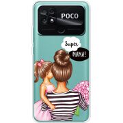 Прозрачный чехол BoxFace Poco C40 Super Mama and Daughter