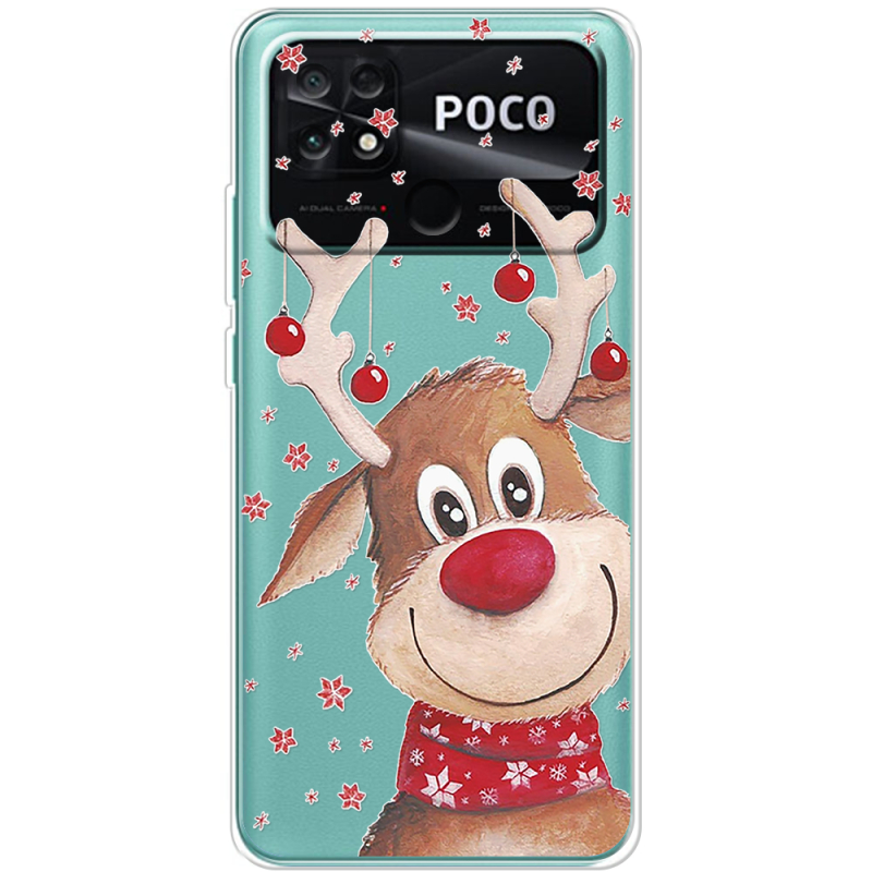 Прозрачный чехол BoxFace Poco C40 Winter Deer