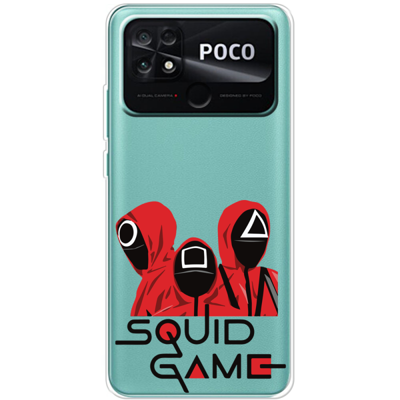 Прозрачный чехол BoxFace Poco C40 siquid game люди в красном