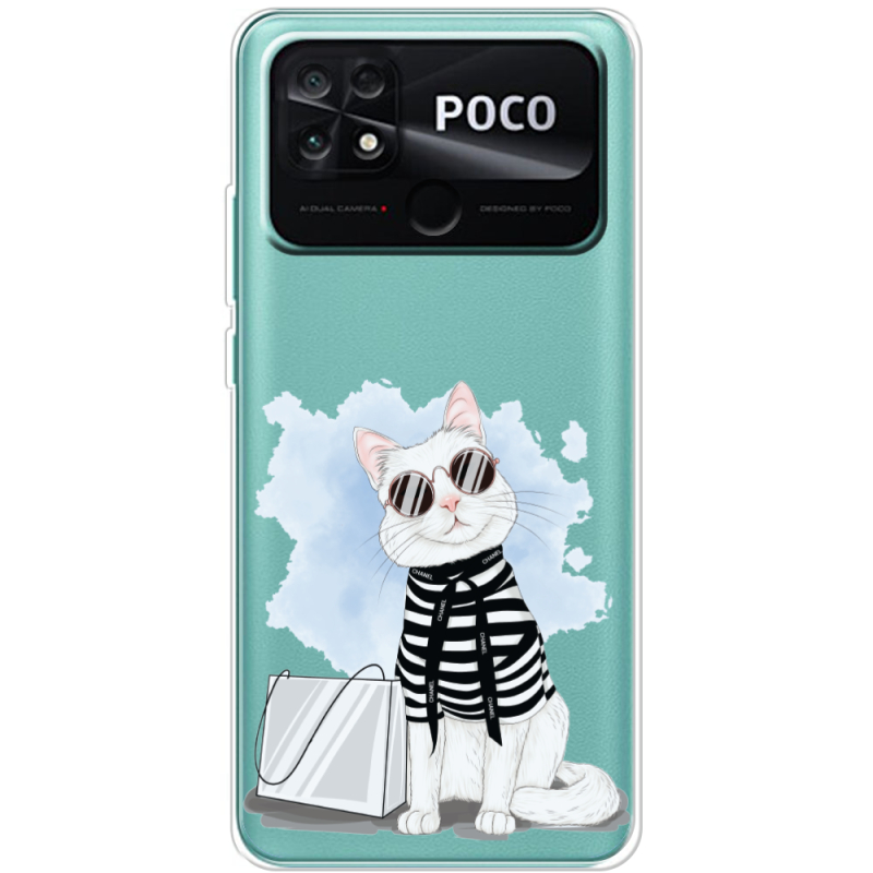 Прозрачный чехол BoxFace Poco C40 Cat Style