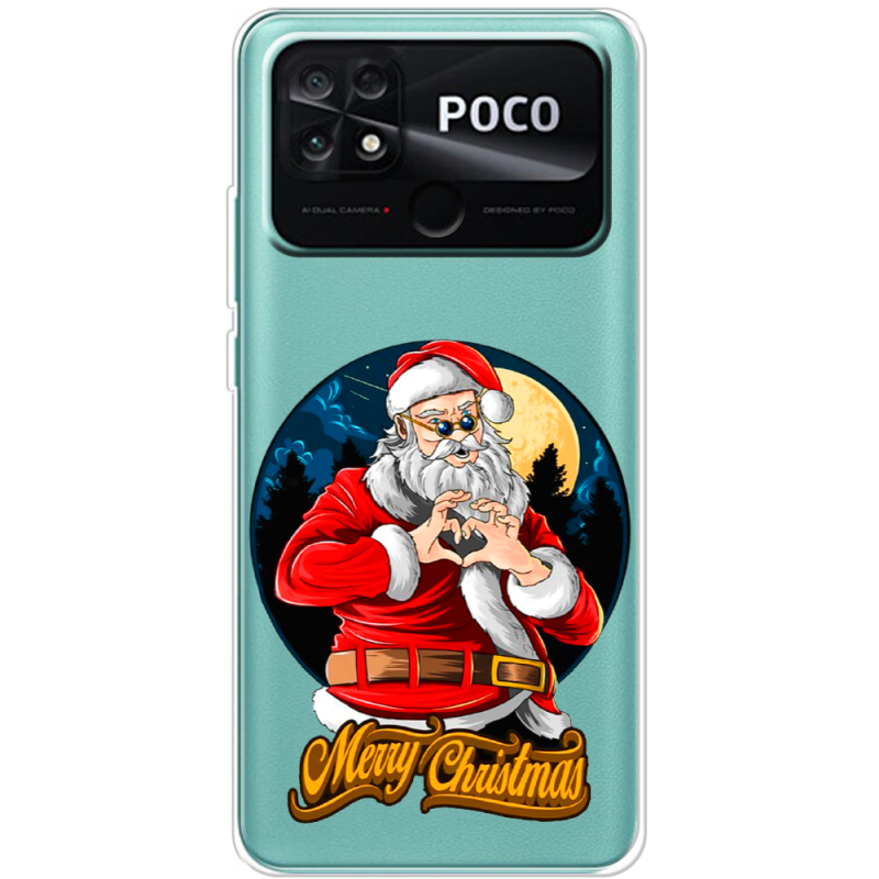 Прозрачный чехол BoxFace Poco C40 Cool Santa