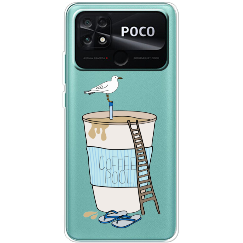 Прозрачный чехол BoxFace Poco C40 Segull in Cofee Pool