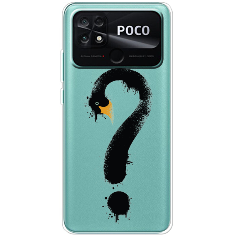 Прозрачный чехол BoxFace Poco C40 Swan question