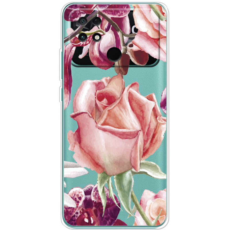 Прозрачный чехол BoxFace Poco C40 Rose