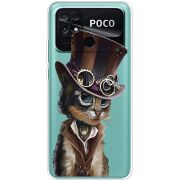 Прозрачный чехол BoxFace Poco C40 Steampunk Cat