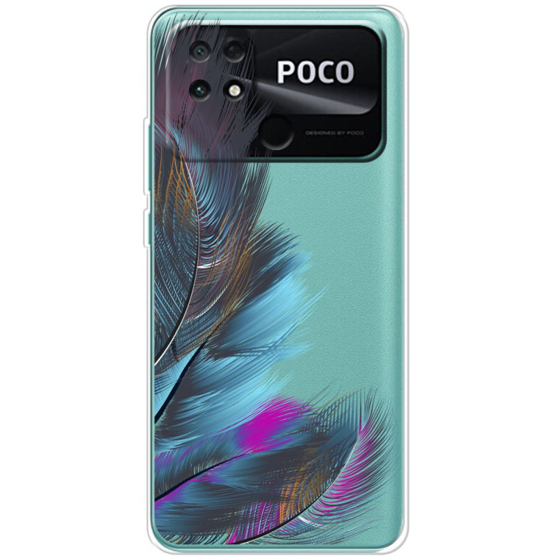 Прозрачный чехол BoxFace Poco C40 Feathers
