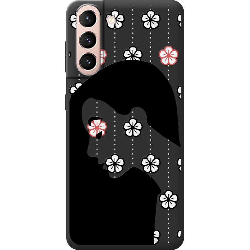 Черный чехол BoxFace Samsung G991 Galaxy S21 Flower Hair