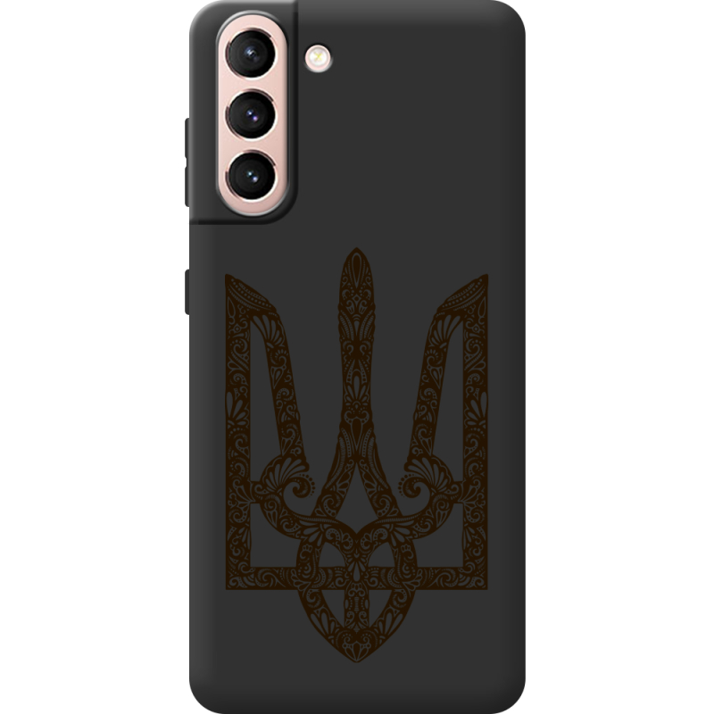 Черный чехол BoxFace Samsung G991 Galaxy S21 Ukrainian Trident