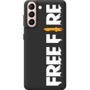 Черный чехол BoxFace Samsung G991 Galaxy S21 Free Fire White Logo
