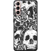 Черный чехол BoxFace Samsung G991 Galaxy S21 Skull and Roses