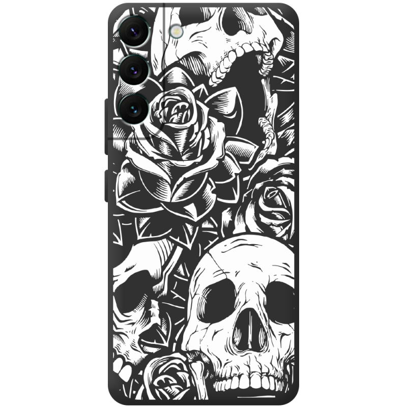 Черный чехол BoxFace Samsung Galaxy S22 Plus (S906) Skull and Roses